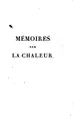 Cover image for Mémoires sur la chaleur