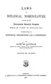 Cover image for Laws of botanical nomenclature adopted by the International Botanical Congress, held at Paris in August 1867