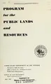 Cover image for Program for the public lands and resources