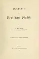 Cover image for Geschichte der deutschen plastik.