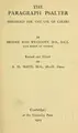 Cover image for The paragraph Psalter