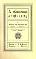 Cover image for A gentleman of quality