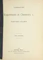Cover image for Laboratory experiments in Chemistry 1.