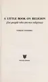Cover image for A little book on religion (for people who are not religious)
