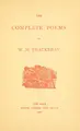Cover image for The complete poems of W. M. Thackeray