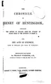 Cover image for The chronicle of Henry of Huntingdon.