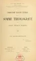 Cover image for Commentaire francais litteral de la Somme theologique de saint Thomas d'Aquin.