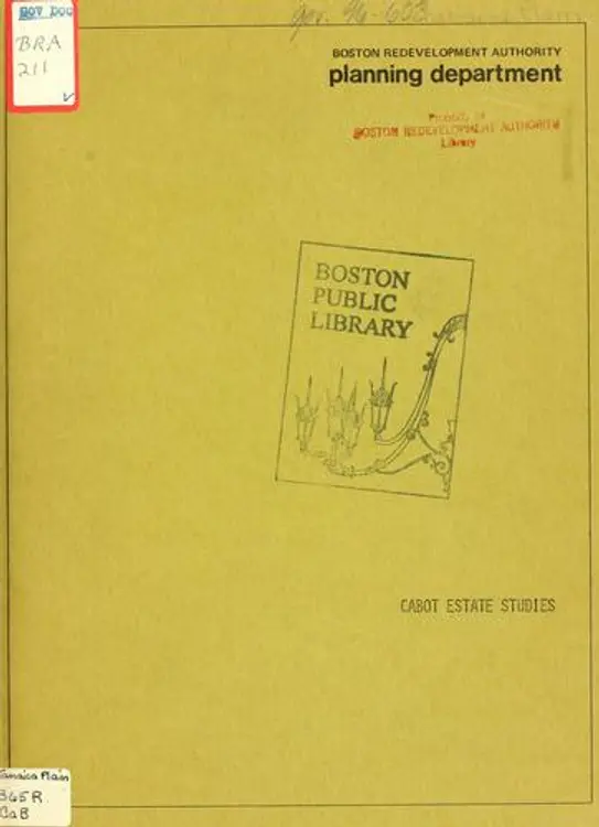 The cabot estate: background, impact and feasibility studies. cover
