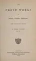 Cover image for The prose works of Ralph Waldo Emerson