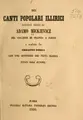 Cover image for Dei canti popolari illirici