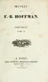 Cover image for Oeuvres de F.-B. Hoffman.