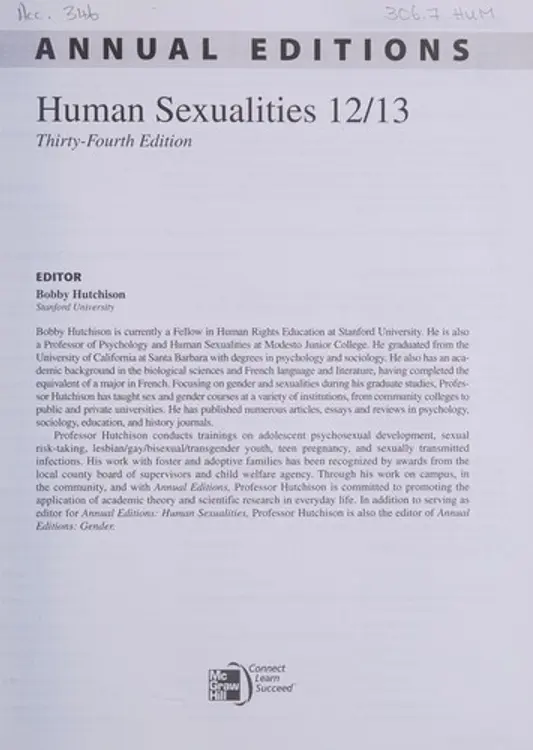 Human sexualities 12/13 cover