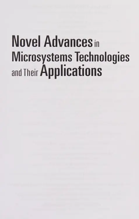 Novel Advances in Microsystems Technologies and Their Applications cover