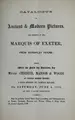 Cover image for Catalogue of ancient & modern pictures, the property of the Marquis of Exeter, from Burghley House