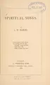 Cover image for Spiritual songs