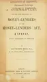Cover image for A commentary on the law relating to money-lenders and the money-lenders act, 1900.