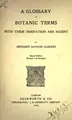 Cover image for A glossary of botanic terms