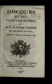 Cover image for Discours du roi, de M. le garde des sceaux, et M. le premier pre sident du Parlement de Paris