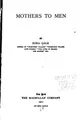 Cover image for Mothers to men