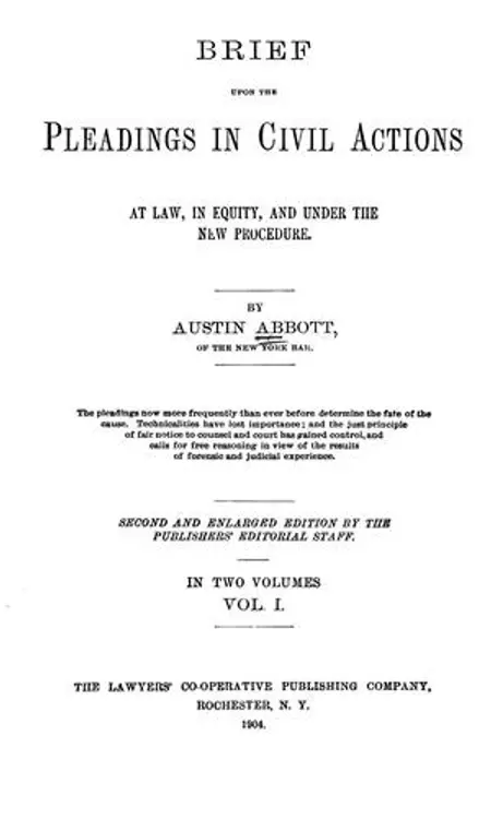 Brief upon the pleadings in civil actions at law, in equity, and under the new procedure cover