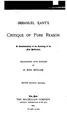 Cover image for Immanuel Kant's Critique of Pure Reason