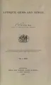 Cover image for Antique gems and rings.