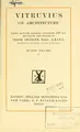 Cover image for Vitruvius, On architecture