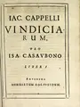 Cover image for Jacobi Cappelli Vindiciae pro Isaaco Casaubono