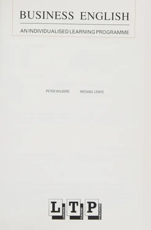Business English: an individualised learning programme cover