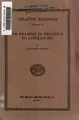 Cover image for On reading in relation to literature