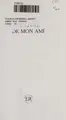 Cover image for Le Livre/ De Mon Ami
