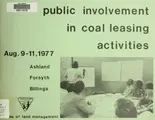 Cover image for Public involvement in coal leasing activities