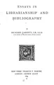 Cover image for Essays in librarianship and bibliography