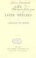 Cover image for Life and later speeches.