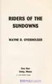 Cover image for Riders of the sundowns