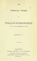 Cover image for The poetical works of William Wordsworth ....
