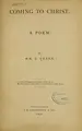 Cover image for Coming to Christ.