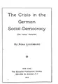Cover image for The crisis in the German Social-Democracy