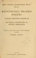 Cover image for Opera hactenus inedita
