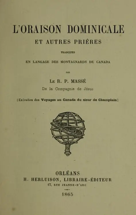 L'oraison dominicale et autres prieres traduites en langage des Montagnards de Canada cover