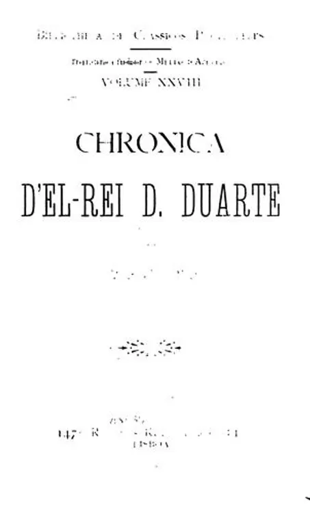 Chronica d'el-rei D. Duarte cover