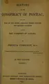 Cover image for History of the conspiracy of Pontiac