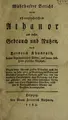 Cover image for Wahrhafter Bericht vom philosophischen Athanor und dessen Gebrauch und Nutzen ... Wegen seiner ©ơberaus grossen Seltenheit nach der dritten im Jahr 1615 zu Magdeburg im Verlag des Verfassers