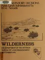 Cover image for Wilderness, initial inventory decisions