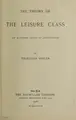 Cover image for The theory of the leisure class