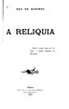 Cover image for A reliquia