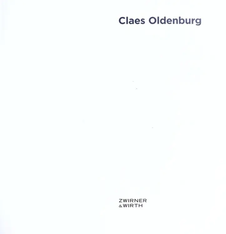 Claes Oldenburg: early work. cover