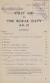 Cover image for First aid in the Royal Navy 1943