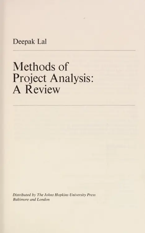Methods of project analysis: a review. cover