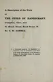 Cover image for A description of the work of the Guild of Handicraft